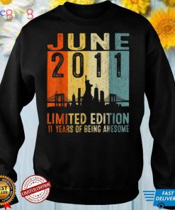 Awesome Since June 2011 11th Birthday Vintage Retro T Shirt