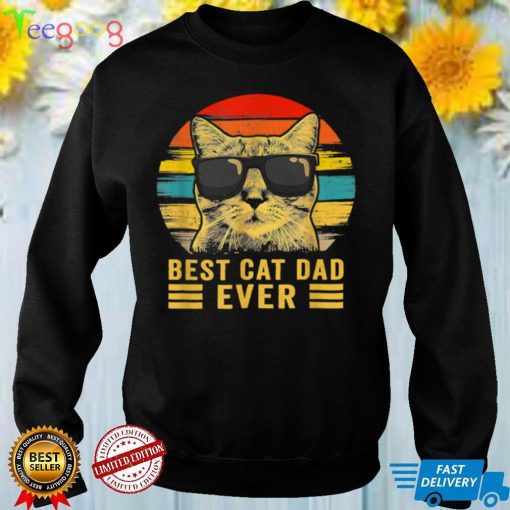 Best Cat Dad Ever Vintage Bump Fit Father's Day T Shirt