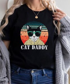 Cat Daddy Sunset Vintage T Shirt, Father's Day Gift Shirt