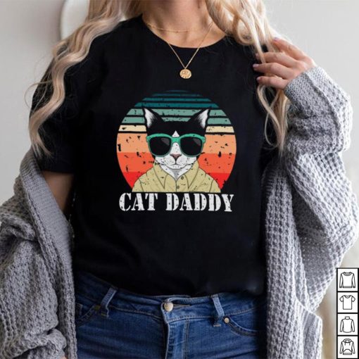 Cat Daddy Sunset Vintage T Shirt, Father's Day Gift Shirt
