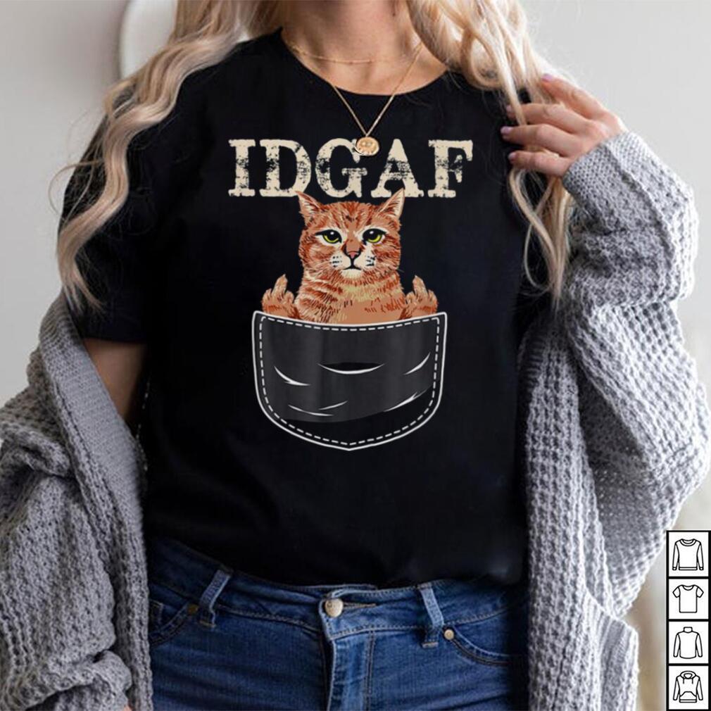 Cat Flipping Off In Pocket I Do What I Want Cat Shirt