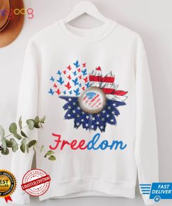 Freedom Sunflower Eagle American Flag 4th Of July T Shirt