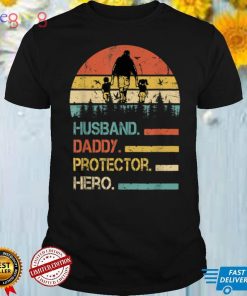 Husband Daddy Protector Hero Father's Day Vintage Retro T Shirt
