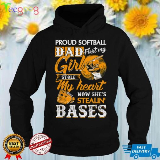 Proud Softball Dad Tee Girl Stole My Heart Fathers Day T Shirt (1)