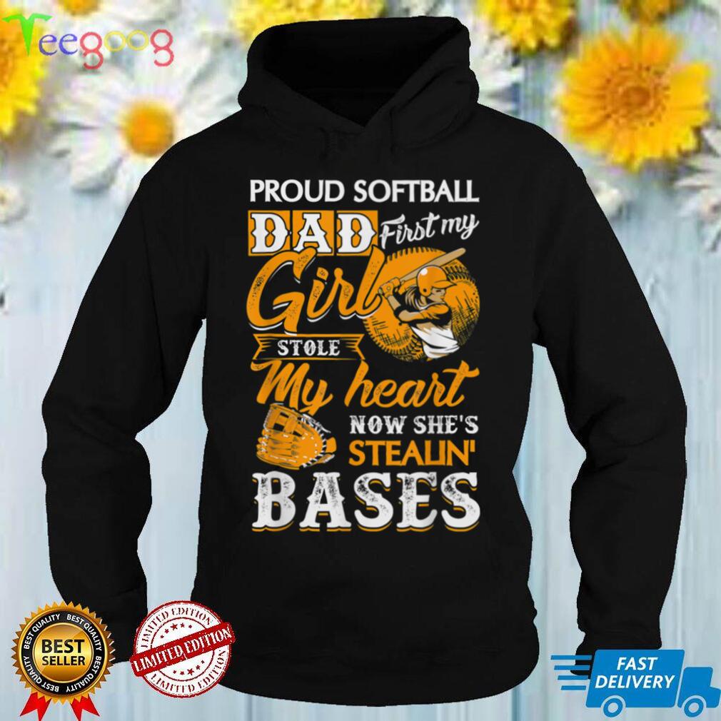 Proud Softball Dad Tee   Girl Stole My Heart Fathers Day T Shirt (1)