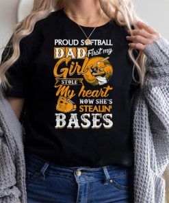 Proud Softball Dad Tee Girl Stole My Heart Fathers Day T Shirt (1)