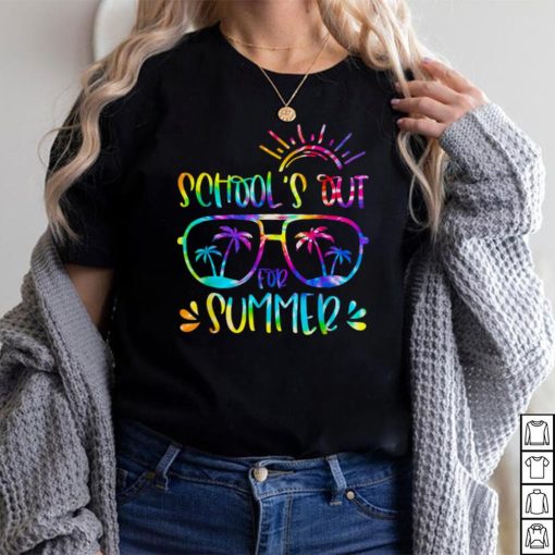 School's Out For Summer Glasses Last Day Of School Tie Dye T Shirt