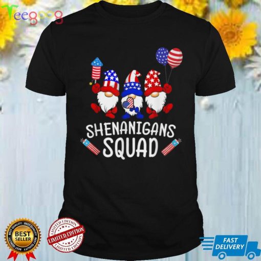 Shenanigans Squad 4th Of July Gnomes USA Independence Day Shirt