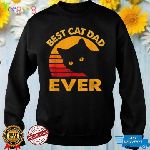 Vintage Best Cat Dad Ever Retro Father's Day T T Shirt