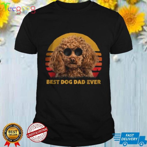 Vintage Best Poodle Dog Dad Ever Puppy Fathers Day T Shirt