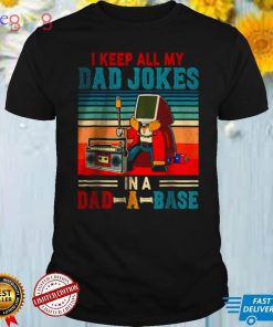 Vintage I Keep All My Dad Jokes In A Dad A Base Computer T Shirt