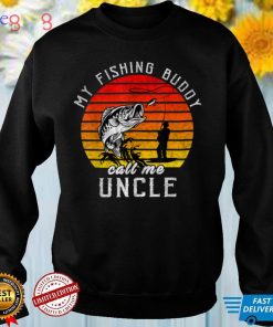 Vintage My Fishing Buddy Calls Me Uncle Family Fathers Day T Shirt