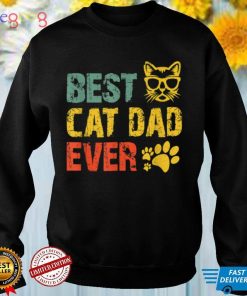 Vintage Retro Best Cat Dad Ever Father's Day T Shirt