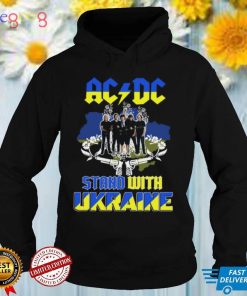 Ac Dc Band stand with Ukraine t shirt