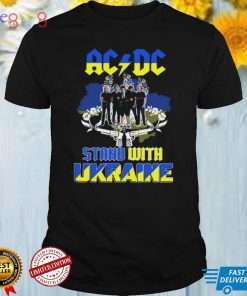 Ac Dc Band stand with Ukraine t shirt