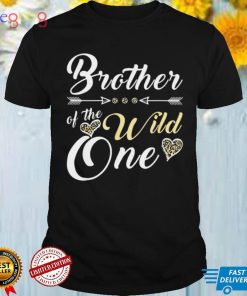Brother Of The Wild One 1st Birthday Leopard Heart Brother Shirt