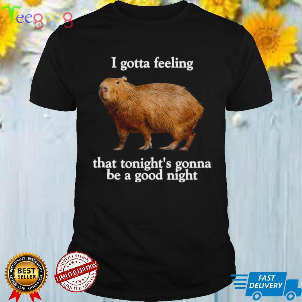 Capybara I Gotta Feeling That Tonights Gonna Be A Good Night Shirt