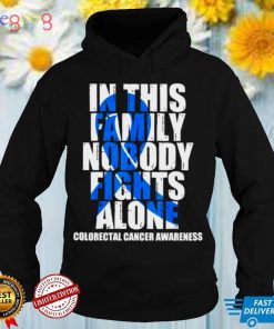 Dark Blue Ribbon Family Colorectal Cancer Awareness T Shirt
