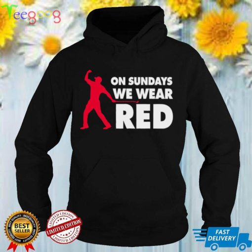On Sundays we wear red golf shirt