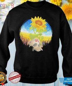 Sunflower and Skull Ukraine flag shirt