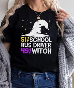 Halloween Witch School Bus Driver T Shirt 2