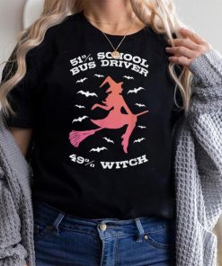 Halloween Witch School Bus Driver T Shirt 4