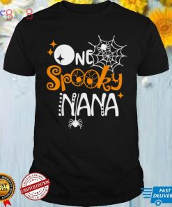 One Spooky Nana Funny Halloween Bats Spider Web T Shirt
