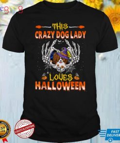 This Crazy Dog Lady Papillon Loves Halloween T Shirt