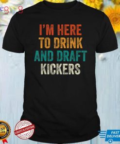 Fantasy Football Party Drink Draft Kickers Funny Sport Retro T Shirt