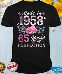 Floral 65th birthday gifts for women, Best of 1958 Birthday T Shirt
