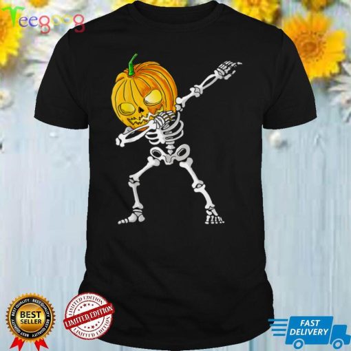 Funny Dabbing Skeleton Pumpkin Halloween Dab Scary Halloween T Shirt