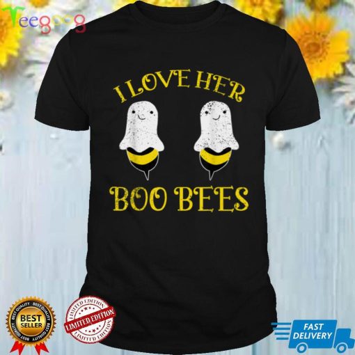 I Love Her Boo Bees Couples Halloween Adult Costume His Men T Shirt