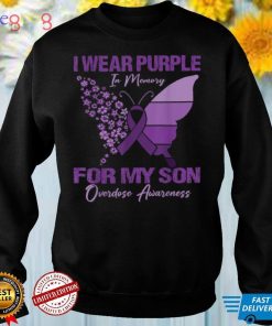 I Wear Purple In Memory For My Son Overdose Awareness T Shirt