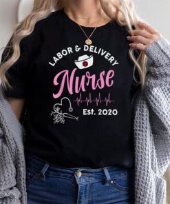 Labor Delivery Nurse Est 2020 Heartbeat RN Nurse T Shirt