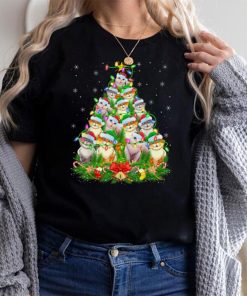 Meow Cat Lover Xmas Lights Santa Cats Christmas Tree T Shirt