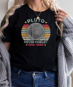 PLUTO NEVER FORGET Retro Astronomy Funny Space Vintage T Shirt