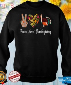 Peace Love Thanksgiving Turkey Heart Orange Halloween Outfit T Shirt