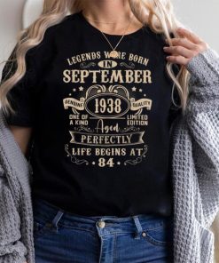 September 1938 84th Birthday Gift 84 Year Old Men Women T Shirt