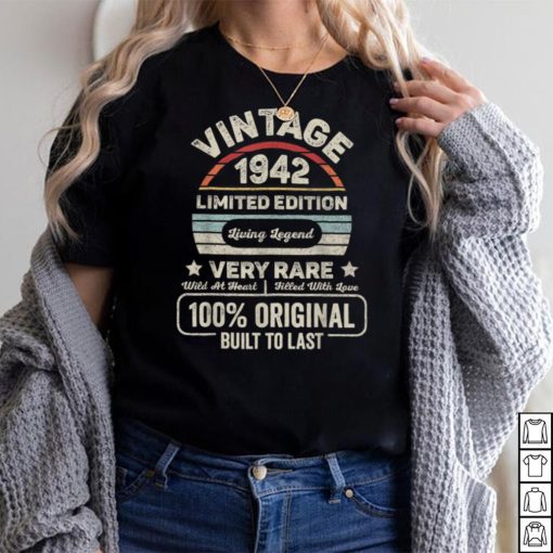 Vintage Born In 1942 Shirt 80th Birthday Gift 80 Years Old T Shirt