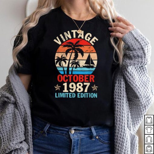 Vintage October 1987 Happy Birthday 35 Years Old Ltd Edition T Shirt