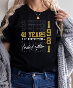 Womens Limited Edition 1981 41 Years Old 41st Birthday Gifts V Neck T Shirt