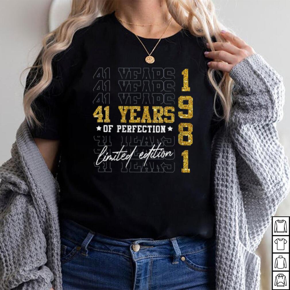 Womens Limited Edition 1981 41 Years Old 41st Birthday Gifts V Neck T Shirt