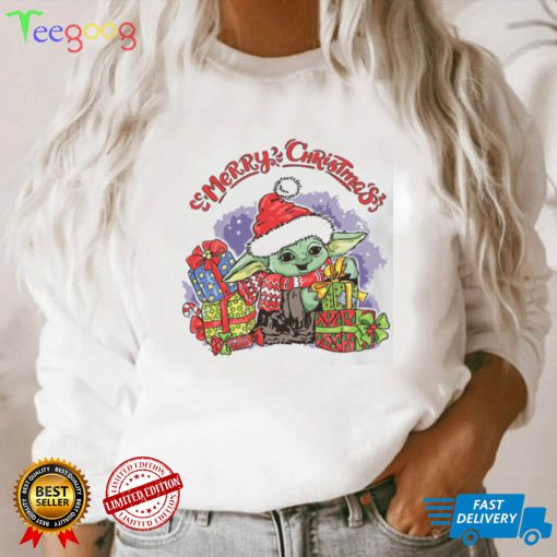 Baby Yoda Christmas T shirt Merry Xmas Funny Gift