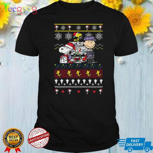 Charlie Brown Christmas T shirt Charlie Brown With Snoopy Xmas Pattern