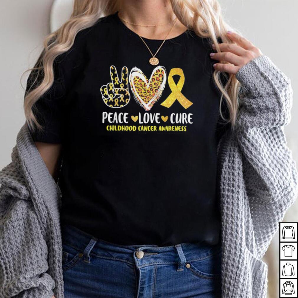 peace love cure childhood cancer awareness leopart heart shirt Shirt