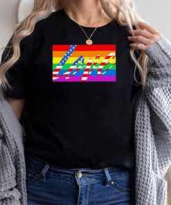 American flag Love is LGBT Pride shirt