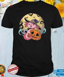 Axolotl Halloween Gifts, Axolotl Witch On Pumpkin Halloween T Shirt