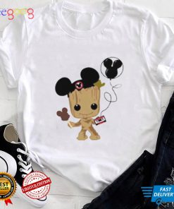 Baby Groot And Mickey Ears T Shirt