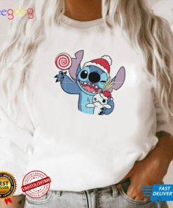 Candy Christmas Tree Santa Hat Present Christmas Holiday Stitch Christmas Unisesx T Shirt