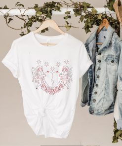 Cupid with heart and flowers shirt